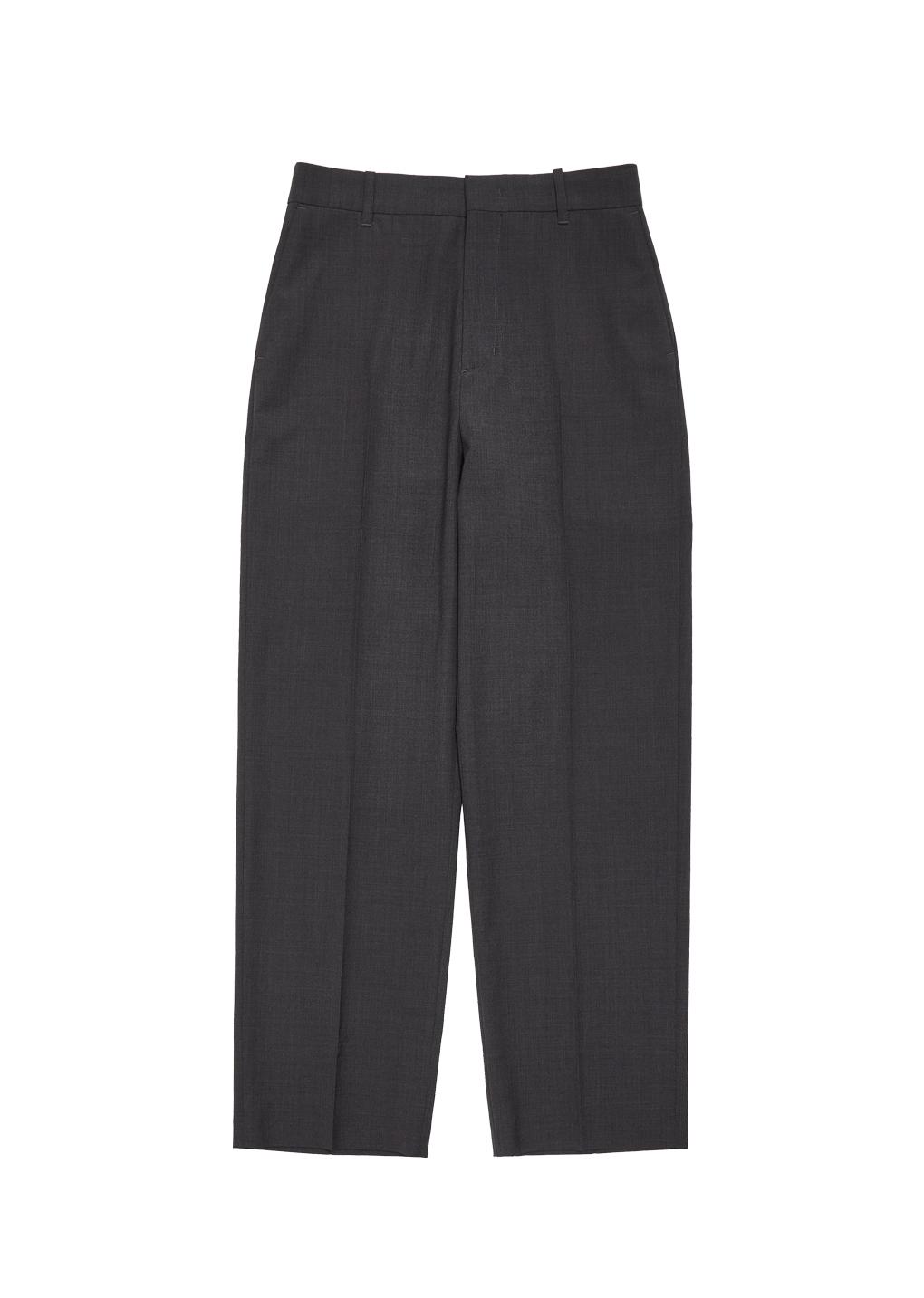 men's wool straight pants, charcoal