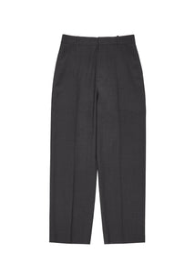 men's wool straight pants, charcoal