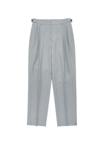 men's cotton two tuck straight pants, blue