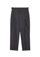 men's cotton two tuck straight pants, charcoal - Image 1