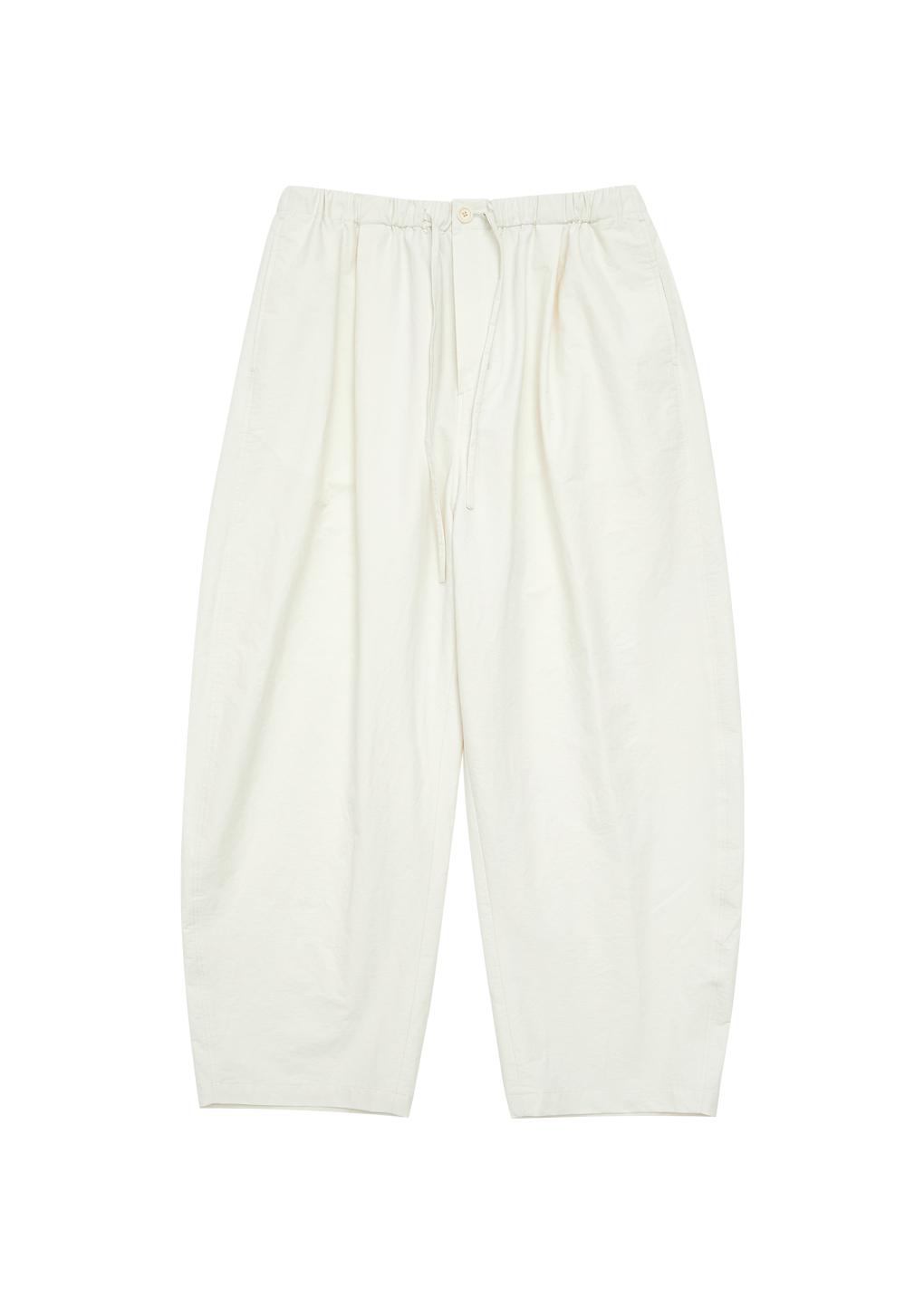 cotton nylon banding pants, white