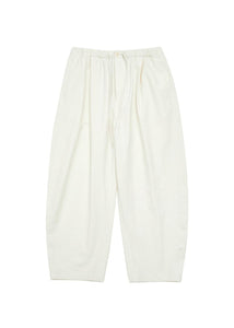 cotton nylon banding pants, white