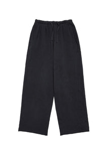 garment dyed banding pants, black