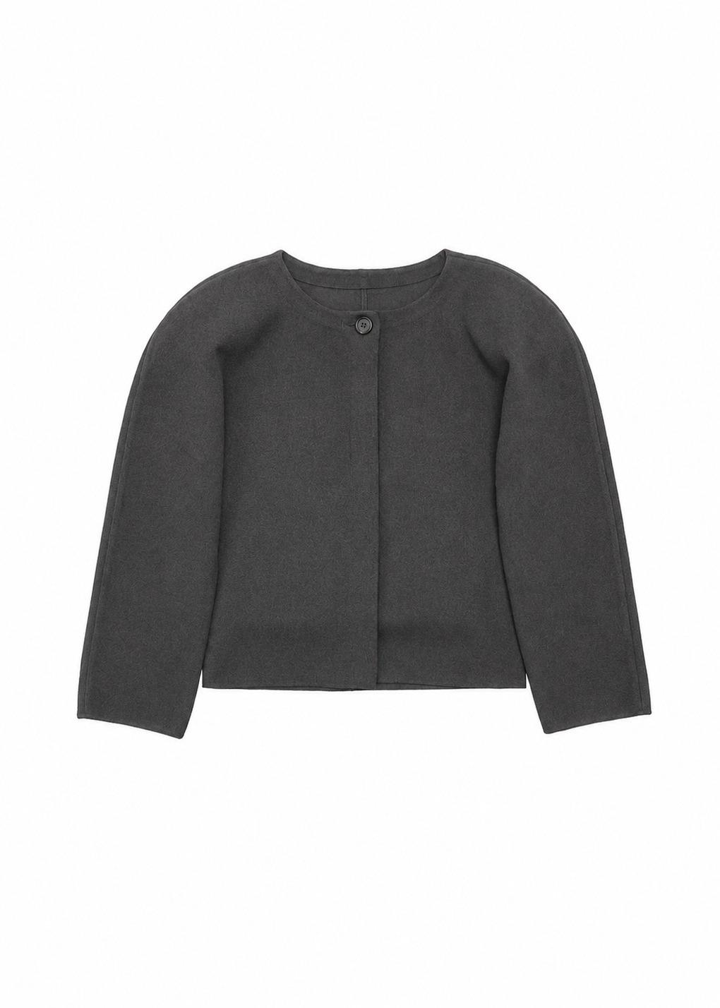 curved silhouette cardigan, charcoal