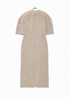 cupro raglan dress, beige - Image 1