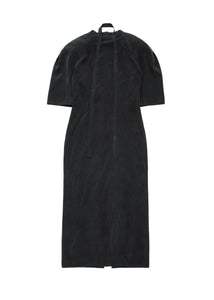 cupro raglan dress, black