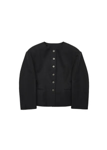 curved silhouette jacket, black