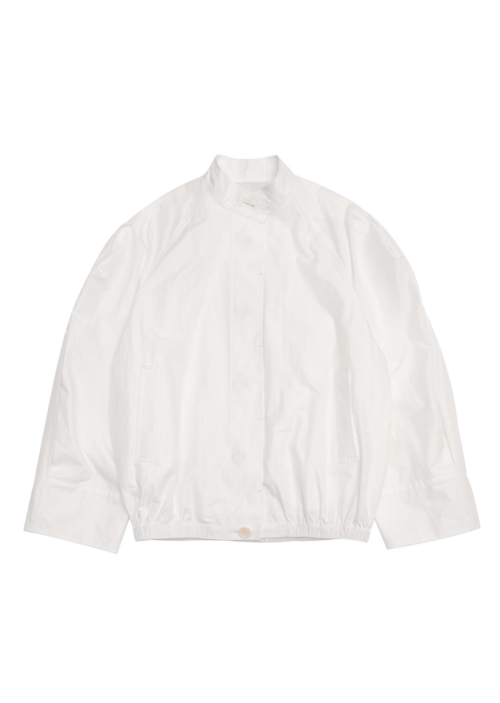 cotton nylon blouson, white