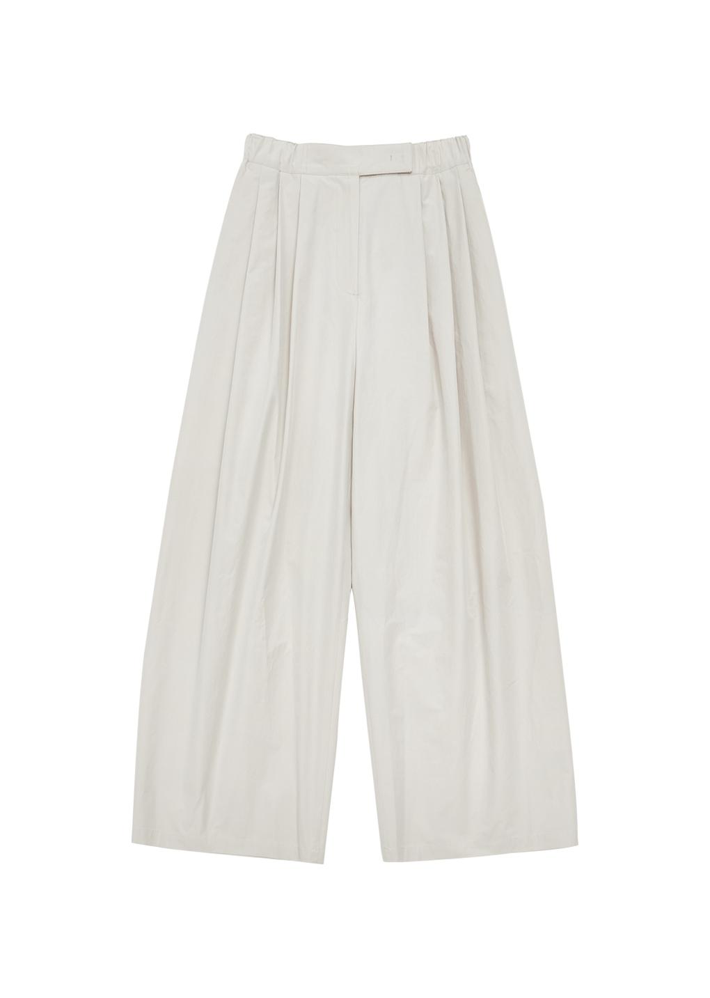 three tuck banding pants, beige