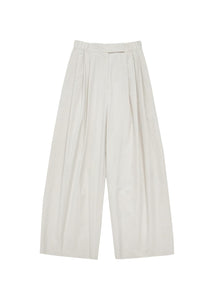 three tuck banding pants, beige