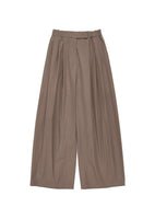 three tuck banding pants, brown - Image 1