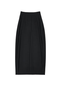 zip curved skirt, black