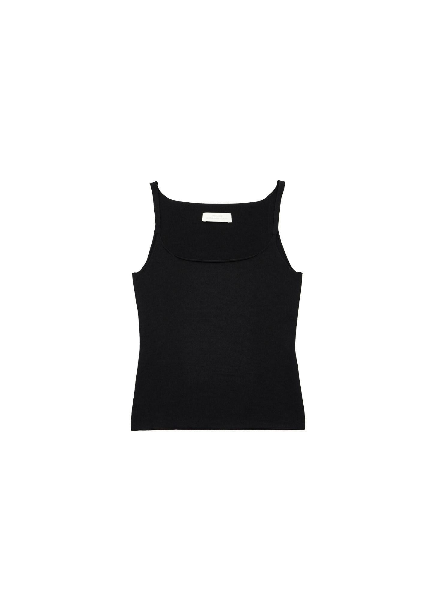 sleeveless knit top, black