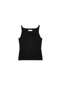 sleeveless knit top, black