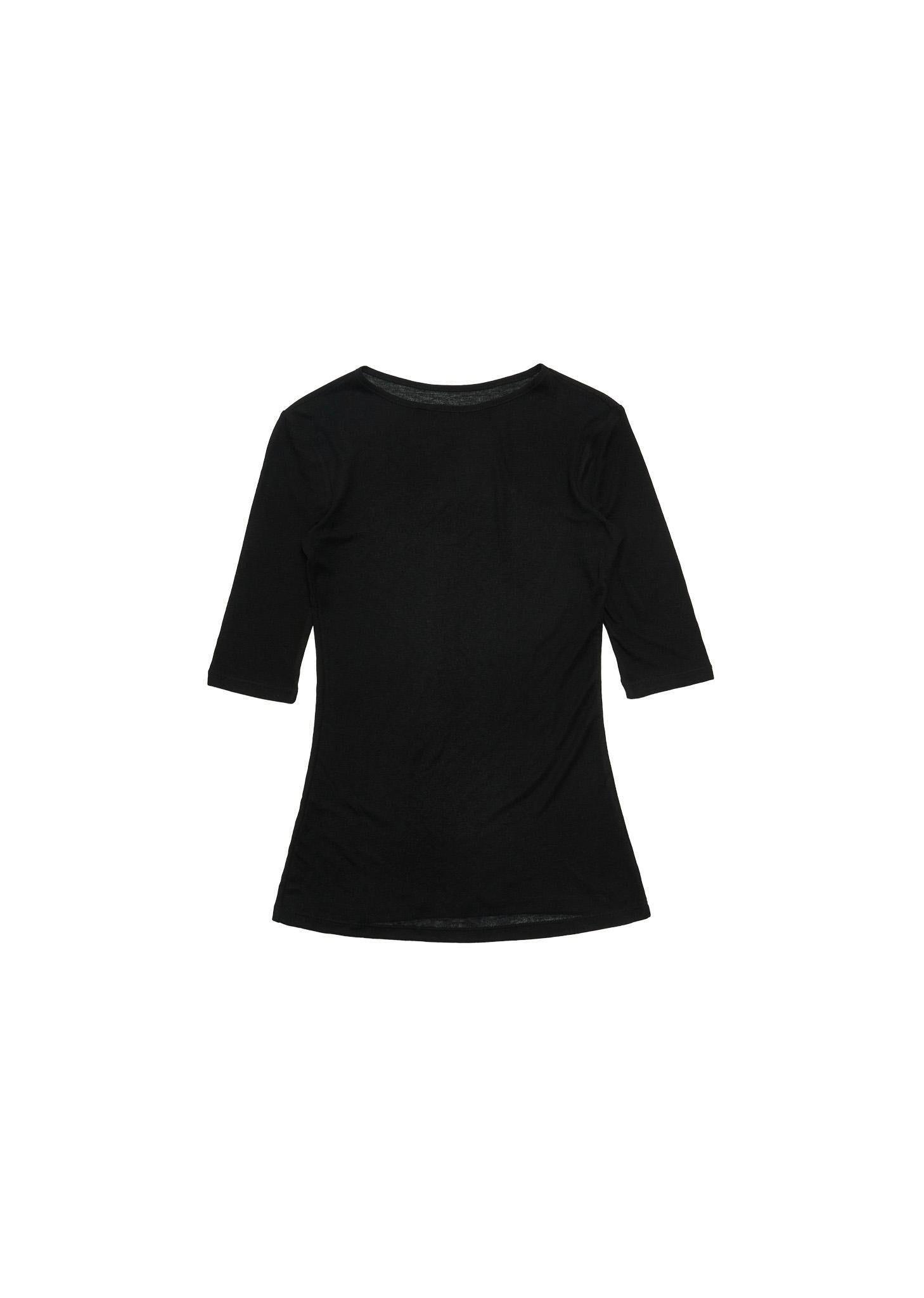 round short sleeve t-shirt, black