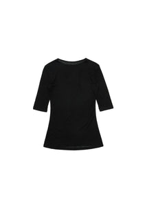 round short sleeve t-shirt, black
