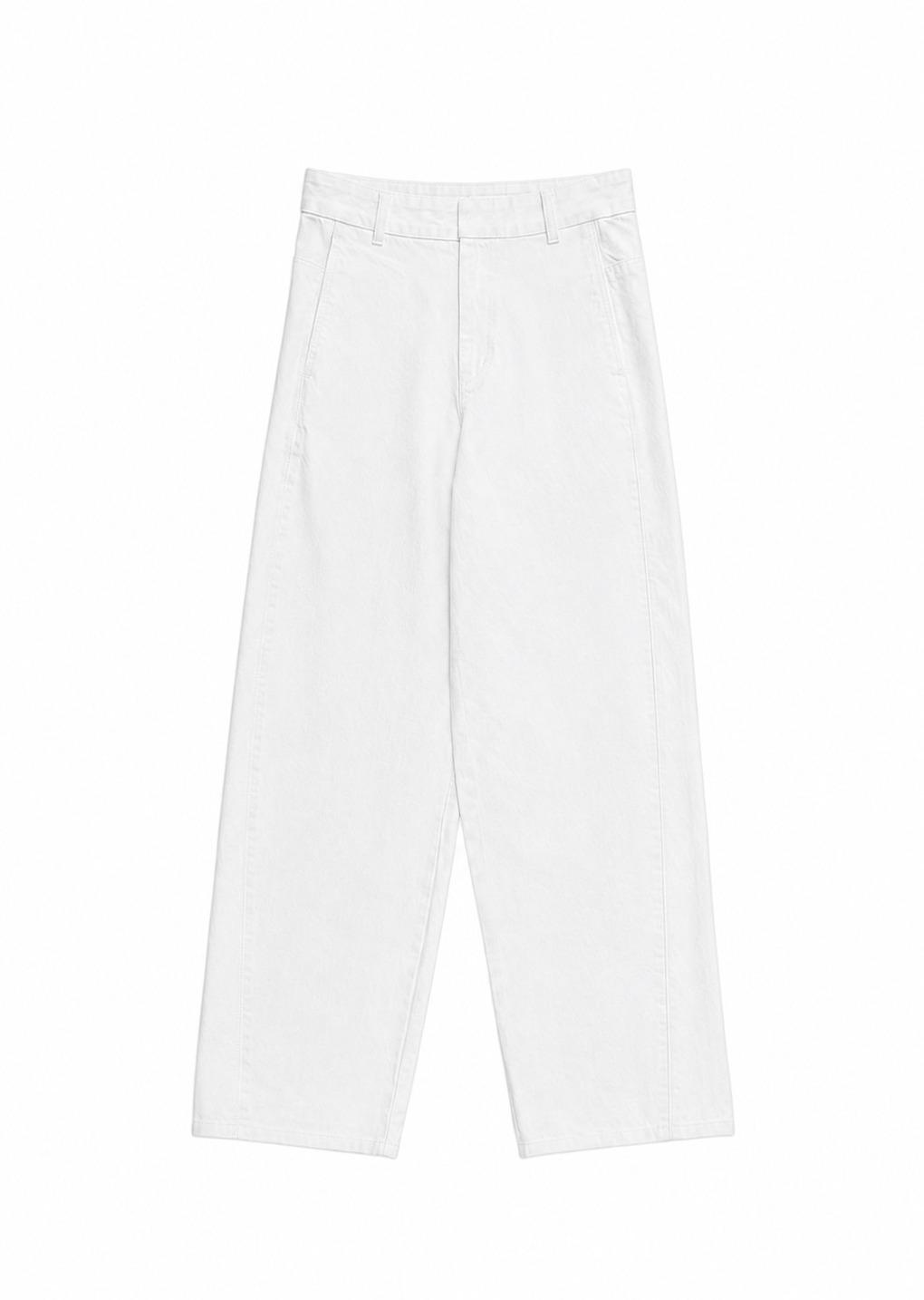 curved seam denim, white