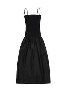 silky knit maxi dress, black