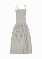 silky knit maxi dress, light grey - Image 1