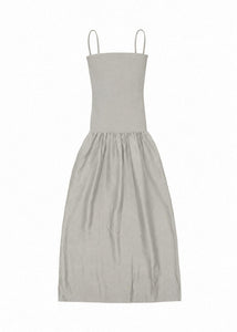 silky knit maxi dress, light grey