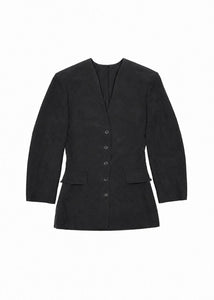 silk drape jacket, black