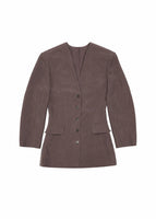 silk drape jacket, burgundy - Image 1