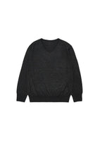 basic v-neck knit, charcoal - Image 1