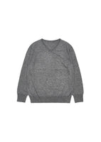 basic v-neck knit, grey - Image 1