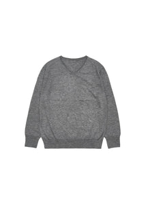 basic v-neck knit, grey