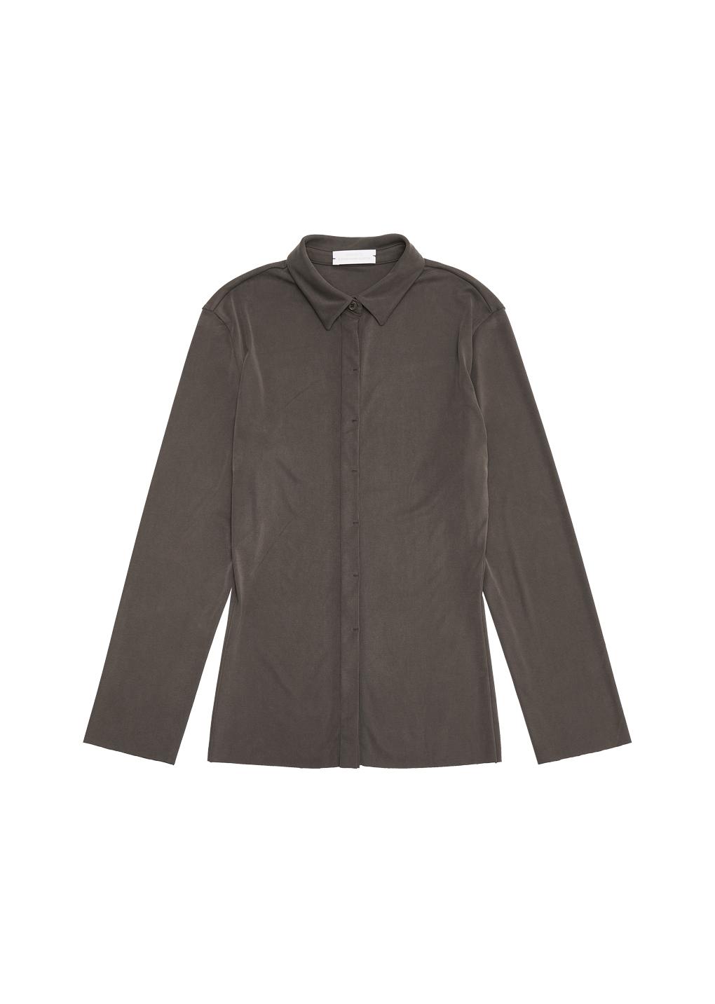 jersey drape shirt, brown