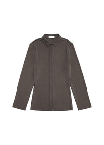 jersey drape shirt, brown