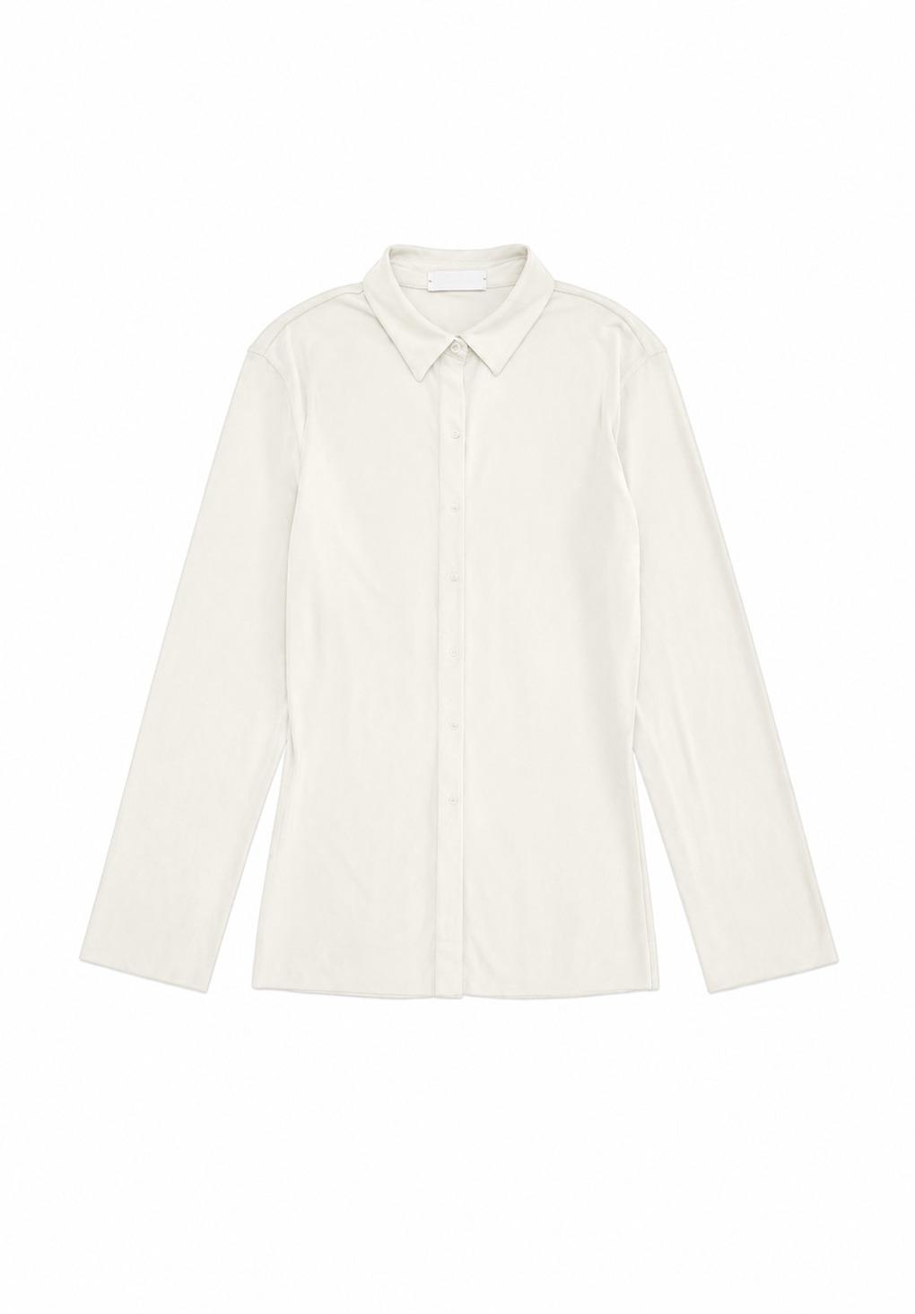 jersey drape shirt, ivory