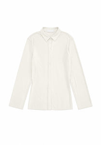 jersey drape shirt, ivory