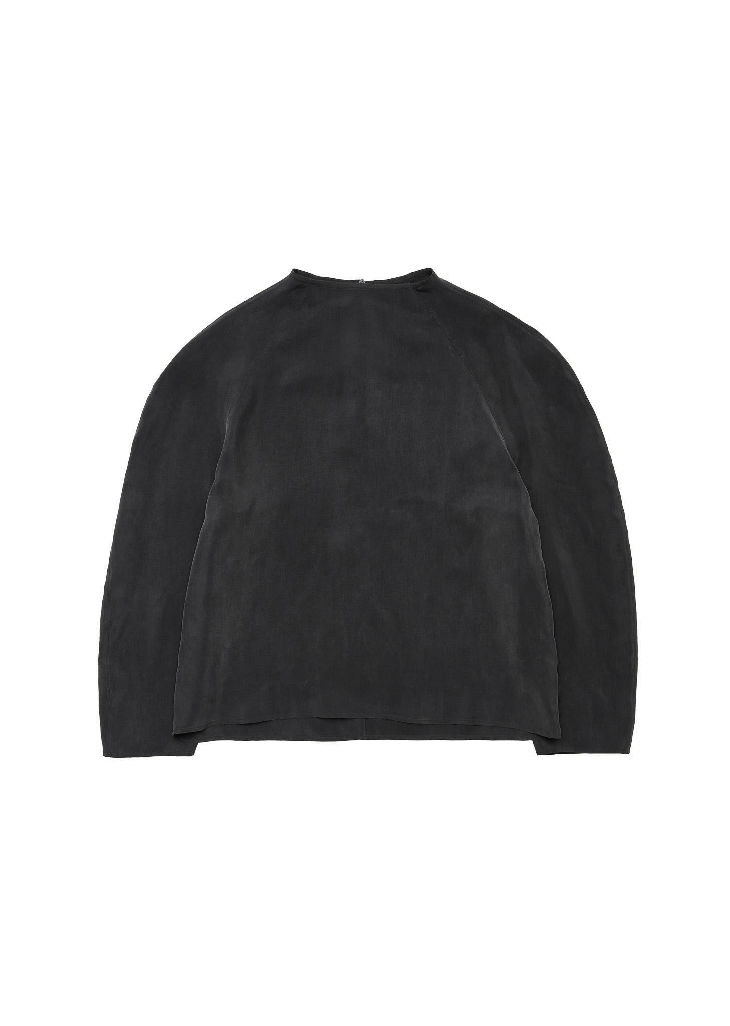 women's raglan cupro top, charcoal