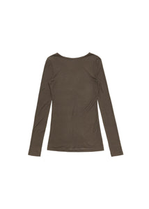 round t-shirt, brown