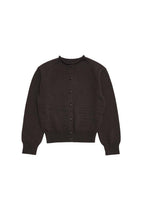 basic cotton cardigan, dark brown - Image 1