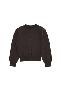 basic cotton cardigan, dark brown