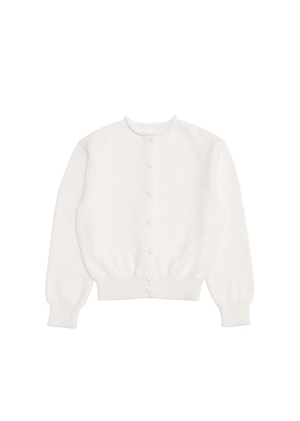 basic cotton cardigan, white