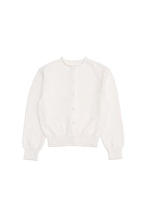 basic cotton cardigan, white