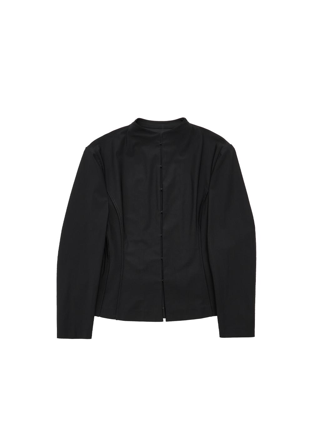 pintuck slim jacket, black