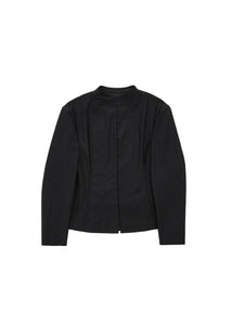pintuck slim jacket, black