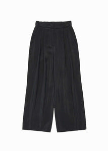 women's cupro two tuck wide pants, black