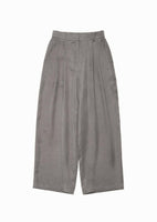 women's cupro two tuck wide pants, grey - Image 1