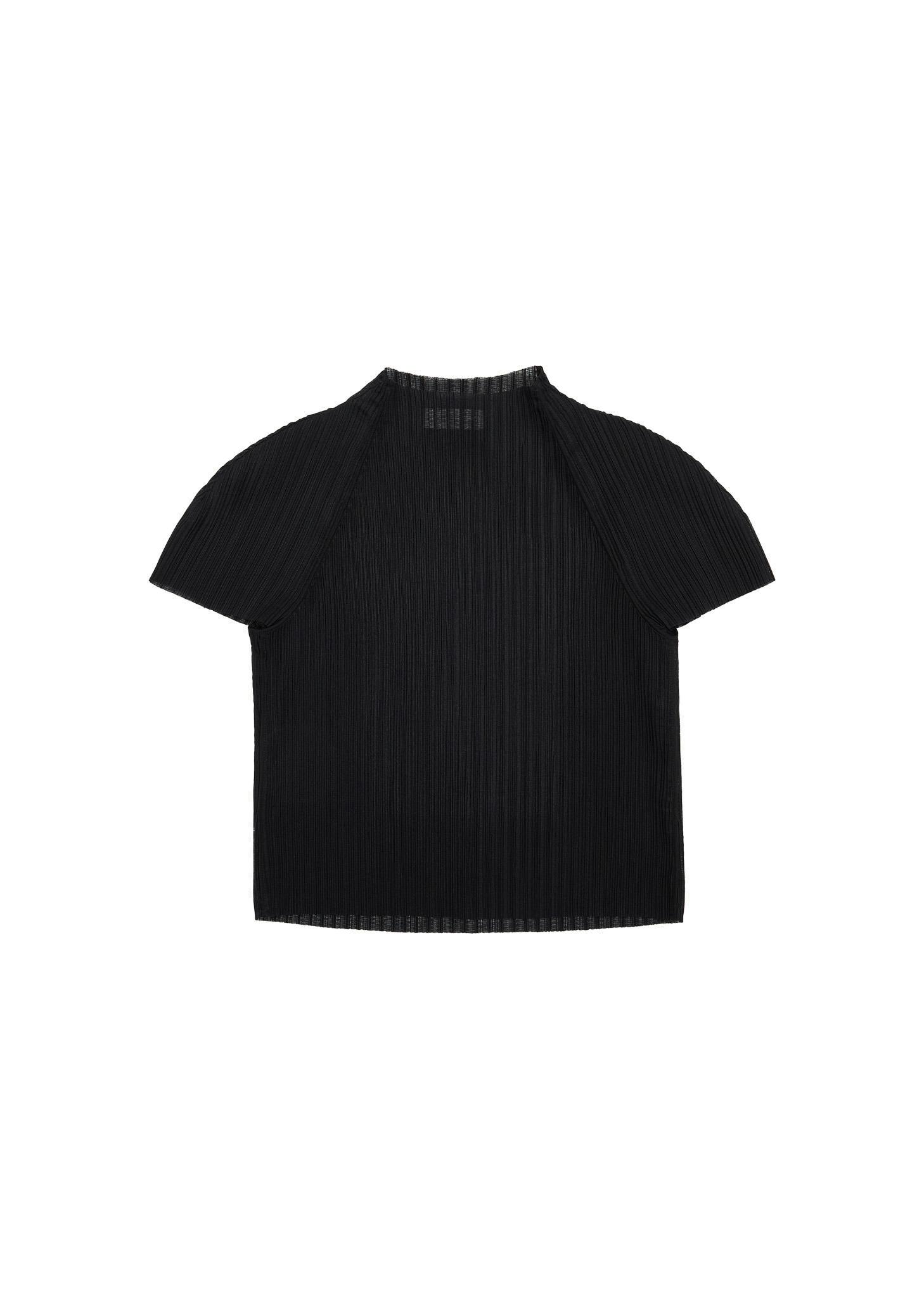 women's pleats raglan top, black