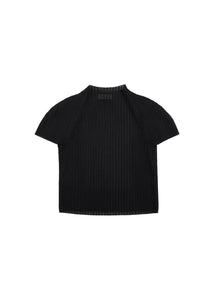 women's pleats raglan top, black