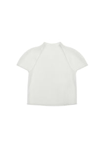 women's pleats raglan top, white