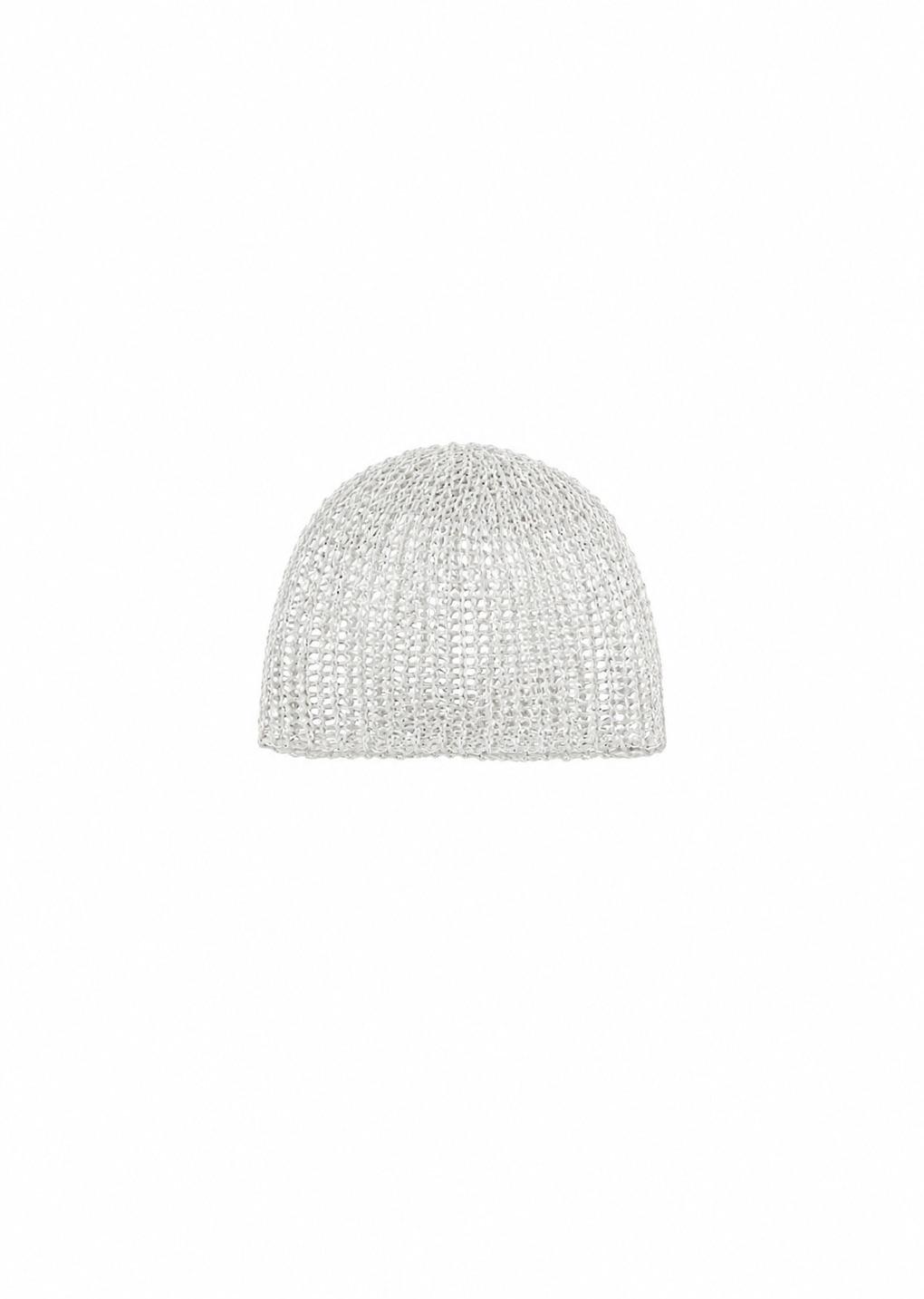 crochet knit beanie, white