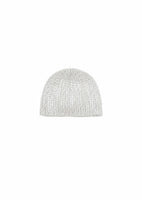 crochet knit beanie, white - Image 1