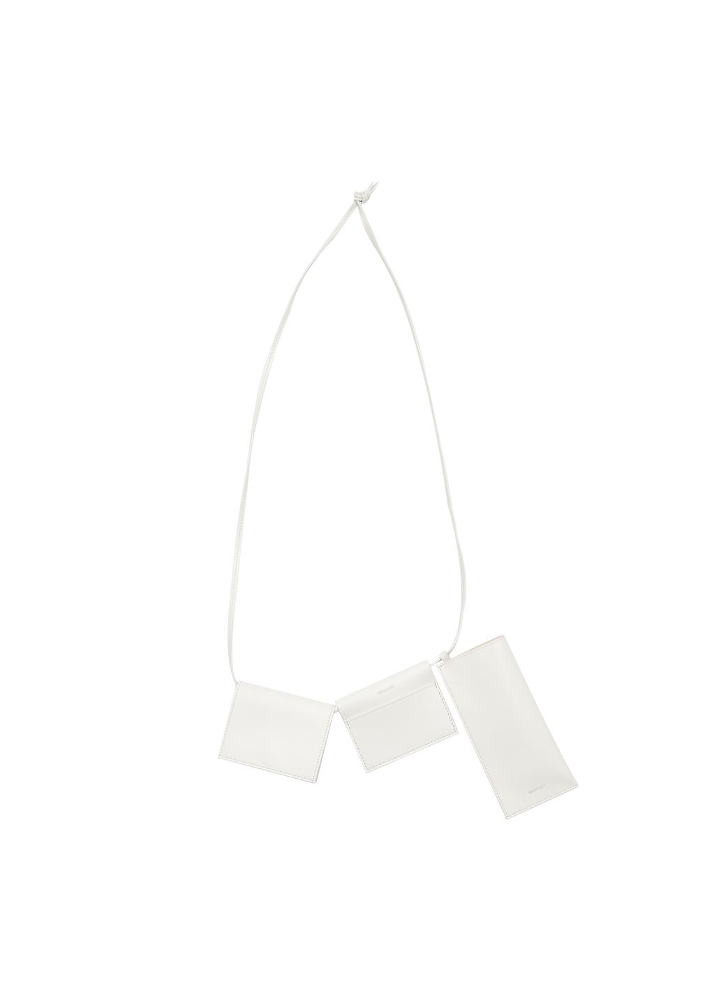 slim leather belt bag, white