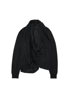 wool silk shawl collar cardigan, black - Image 1